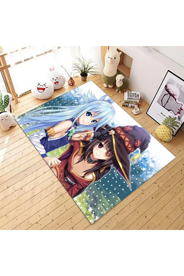 Anime Çocuk Halısı, Anime Karakter Çocuk Halısı, Kaymaz Taban Halı, Makinede Yıkanabilir - 3