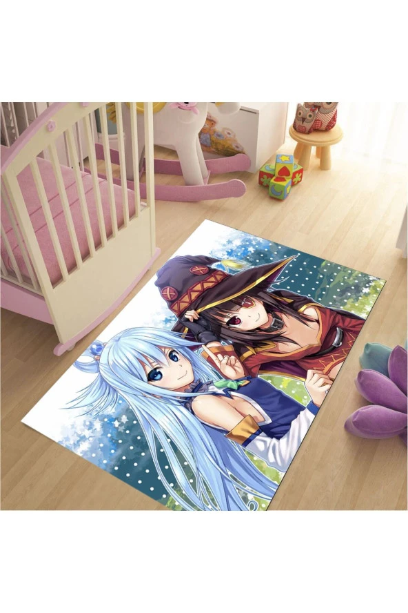 Anime Çocuk Halısı, Anime Karakter Çocuk Halısı, Kaymaz Taban Halı, Makinede Yıkanabilir - 4