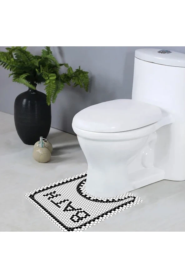 Klozet Önü Paspası, Banyo Paspası Klozet Önü, Banyo Paspası, Kaymaz Taban, Dekoratif Paspas, - 2