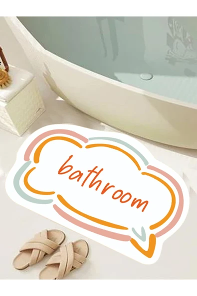 Bulutlu Paspas, Kaymaz Taban, Banyo Paspası, Dekoratif Paspas, 60x100 Cm, Hediyelik, Çeyizlik - 2