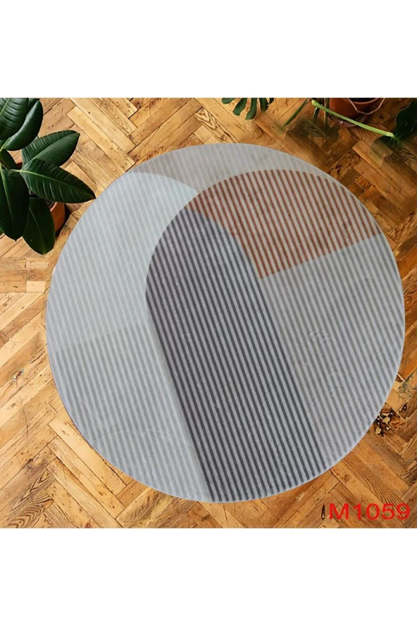 Geometrik Desen Halı Çizgi Desen Renkli Halı Kaymaz Yuvarlak Halı Mutfak Halısı Antre Halı