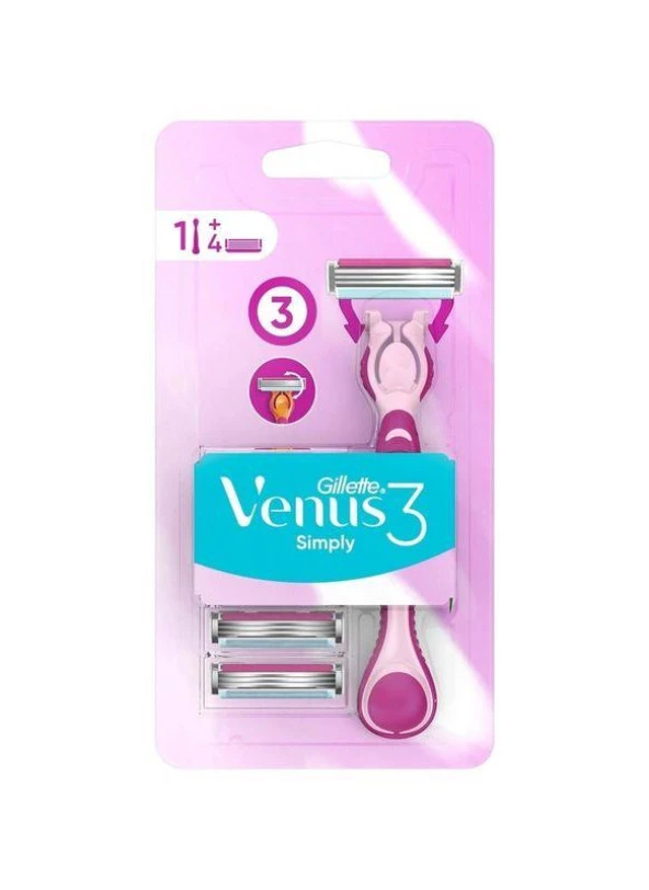 Gillette Venus Simply 3 Kadın Traş Bıçağı 4'lü