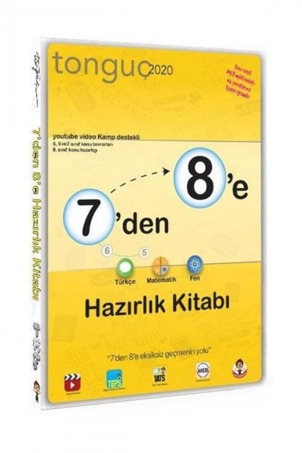 Tonguç Yayınları 7den 8e Hazırlık Kitabı Türkçe Matematik Fen Bilimleri
