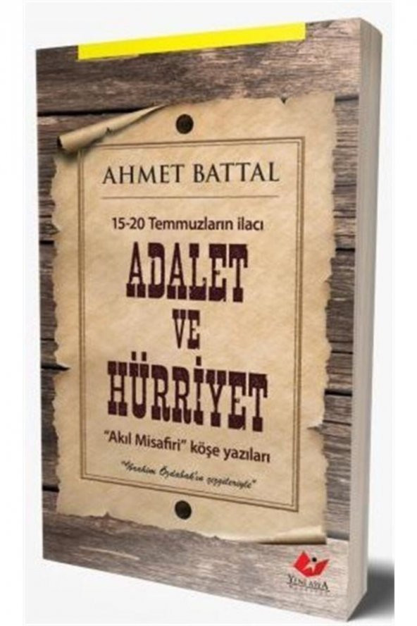 Yeni Asya Neşriyat 15-20 Temmuzların Ilacı Adalet Ve Hürriyet ürün görseli