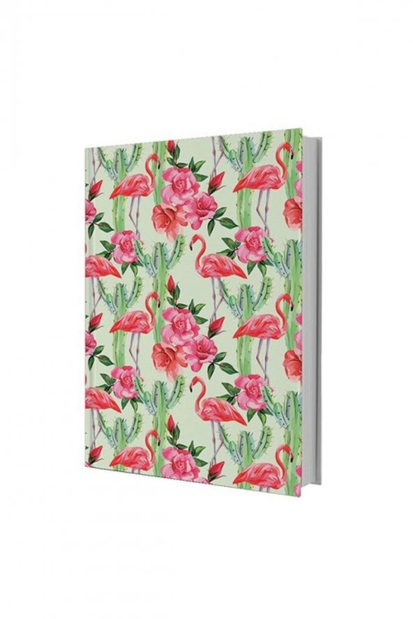 DEFFTER Paradise Filamingo Flower Sert Kapak 110 Sayfa Çizgili Defter 64416-2 - 2