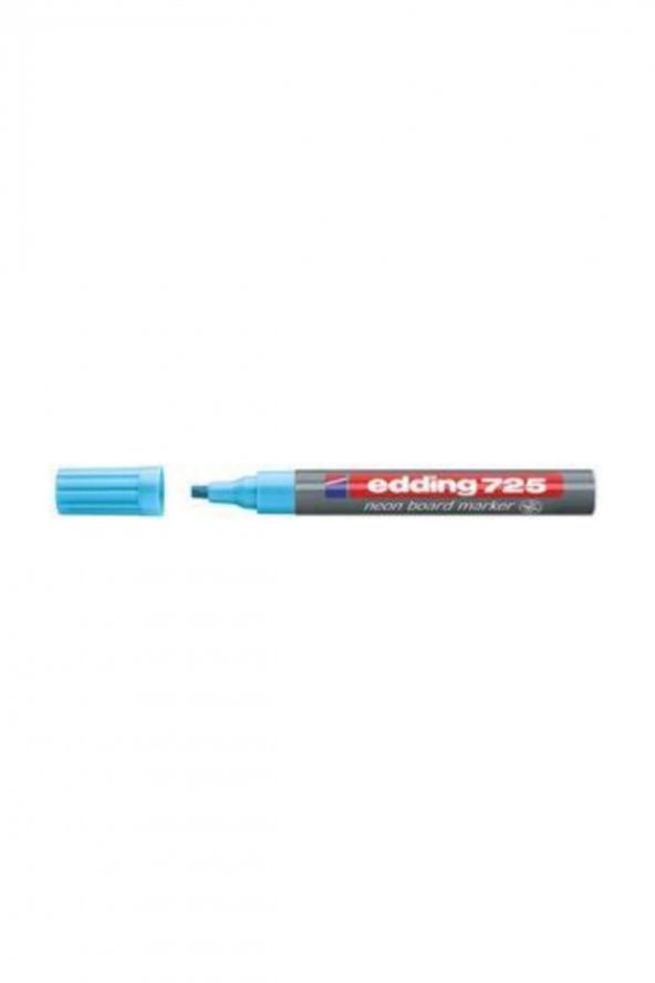 Edding 725 Fosforlu Yazı Tahtası Kalemi 5 mm Kesik Uç NEON MAVİ - 2