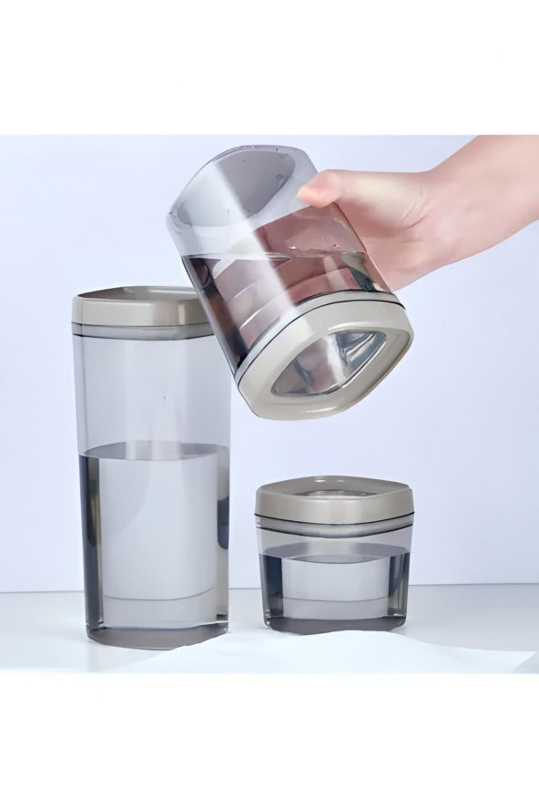 Erzak Saklama Kabı 12 Parça Set Siyah (4 Adet 1800ml & 4 Adet 1000ml & 4 Adet 600ml) - 6