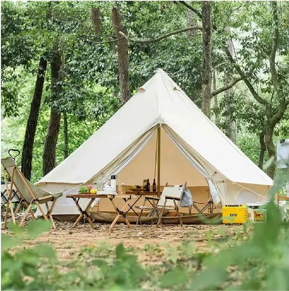 Efsane Kamp Orta Glamping Kamp Çadırı Kalın Kumaş 4 Mevsim Çok Renkli