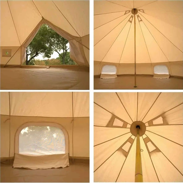 Efsane Kamp Orta Glamping Kamp Çadırı Kalın Kumaş 4 Mevsim Çok Renkli - 3