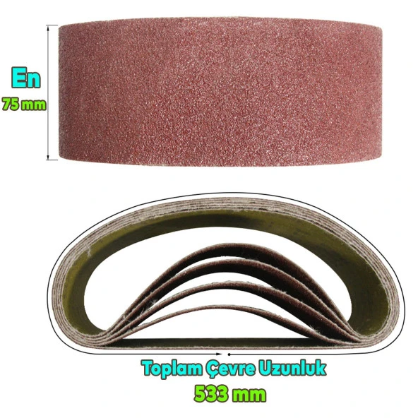 Sonsuz Bant 100 Kum Tank Palet Zımpara Kağıdı 75 x 533 mm - 2