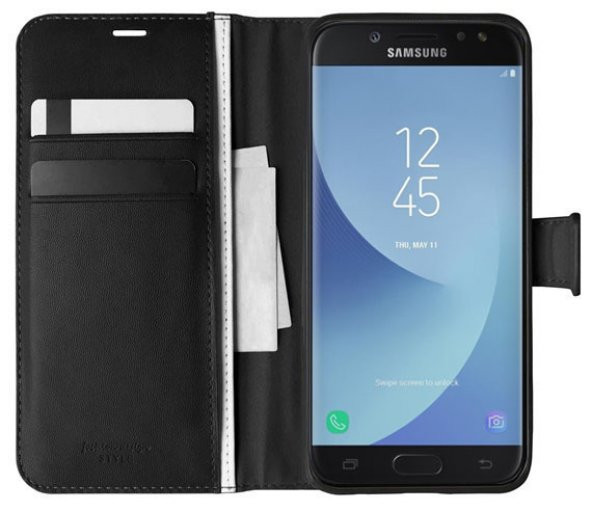 Samsung Galaxy J730 Pro Kılıf Kar Deluxe Kapaklı Standlı Kartlıklı Korumalı
