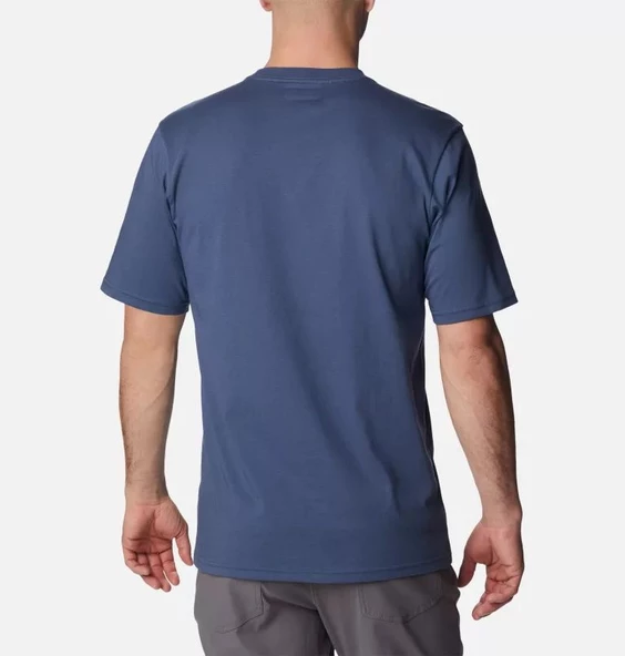 Columbia CSC M Basic Logo Brushed Erkek Kısa Kollu T-Shirt Dağ Mavisi CS0287-480 - 2