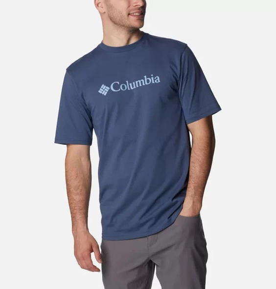 Columbia CSC M Basic Logo Brushed Erkek Kısa Kollu T-Shirt Dağ Mavisi CS0287-480 - 5