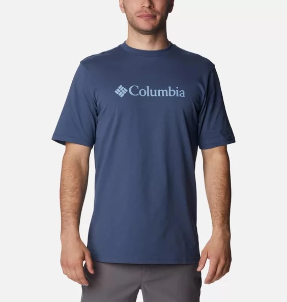 Columbia CSC M Basic Logo Brushed Erkek Kısa Kollu T-Shirt Dağ Mavisi CS0287-480