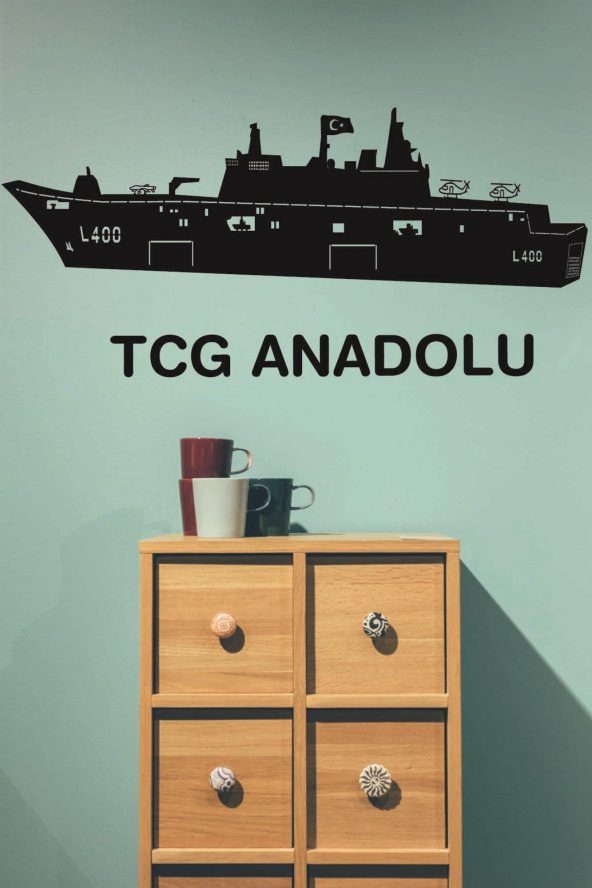 TCG ANADOLU Dekoratif Duvar Sticker Gemi Silüeti Folyo Duvar Dekoru Duvar Süsü