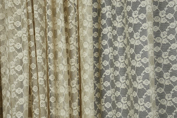 ÇİÇEK MODEL VİZON RENK TEK KANAT Hazır dikilmiş Pileli Fon Perde 300*260 cm - Resim 3