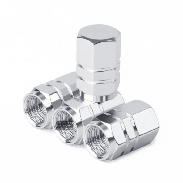 Alüminyum Altıgen Sibop Kapağı 4 Lü Gümüş - 4