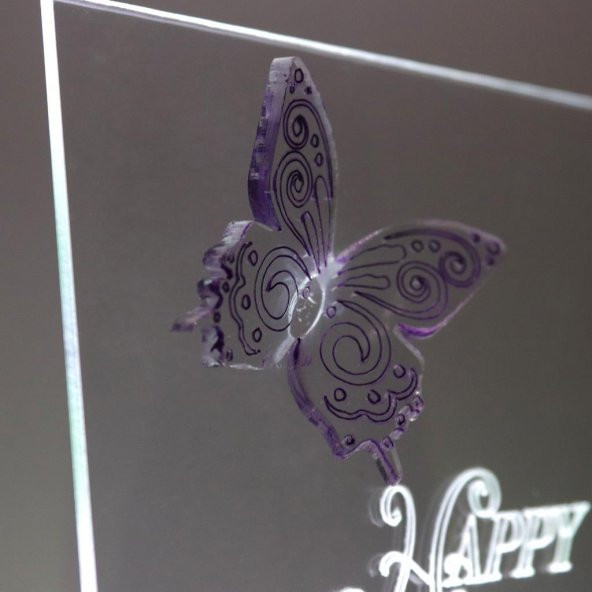Veraart El Yapımı Boyama Happy Mothers Day Işıklı Pleksi Kişiye Özel Yeşil Gece Lambası Anneler Günü Hediyesi - 10