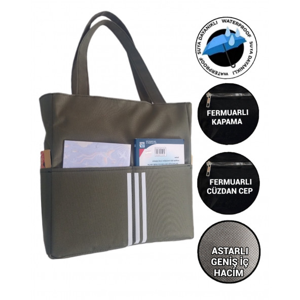 SEVBAGS Kadın Spor Okul Günlük Askılı Omuz Ve Kol Çantası ÇİZGİLİ - 7