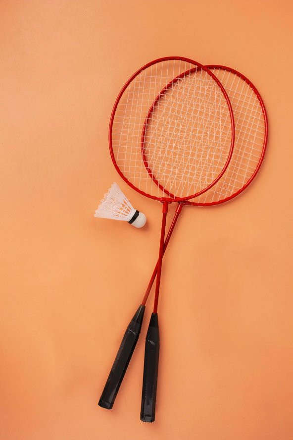 Turuncu A kalite unisex Badminton raketi  iç-dış saha uygun çantalı 2 adet ve top hediyeli