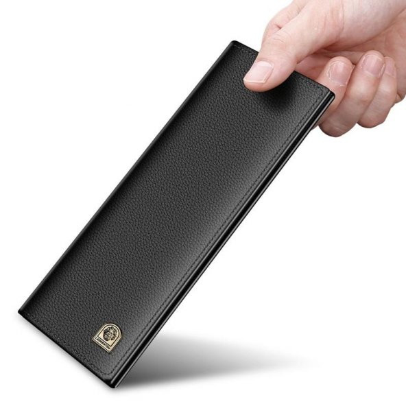 Laorentou Hakiki Deri-Uzun Erkek Cüzdan Kartlık Siyah - 2