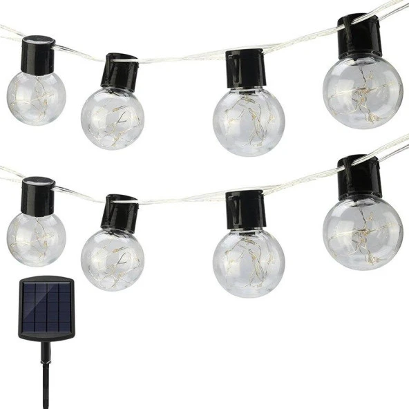 Solar 10Led Ampül 8 Mod 3.5Mt Güneş Enerjili Dış Bahçe Aydınlatma Dekorasyon Günışığı - 3