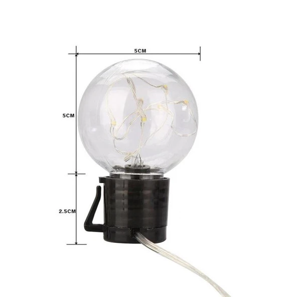 Solar 10Led Ampül 8 Mod 3.5Mt Güneş Enerjili Dış Bahçe Aydınlatma Dekorasyon Günışığı - 4