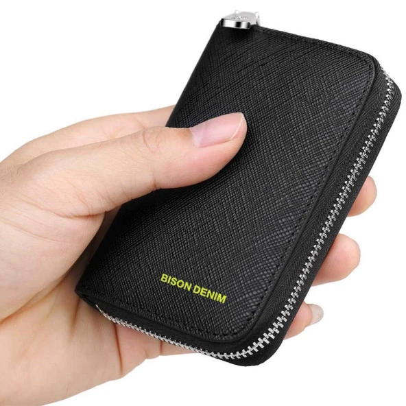 Bison Denim Premium Seri Gerçek Deri-Kısa Erkek Cüzdan Kartlık