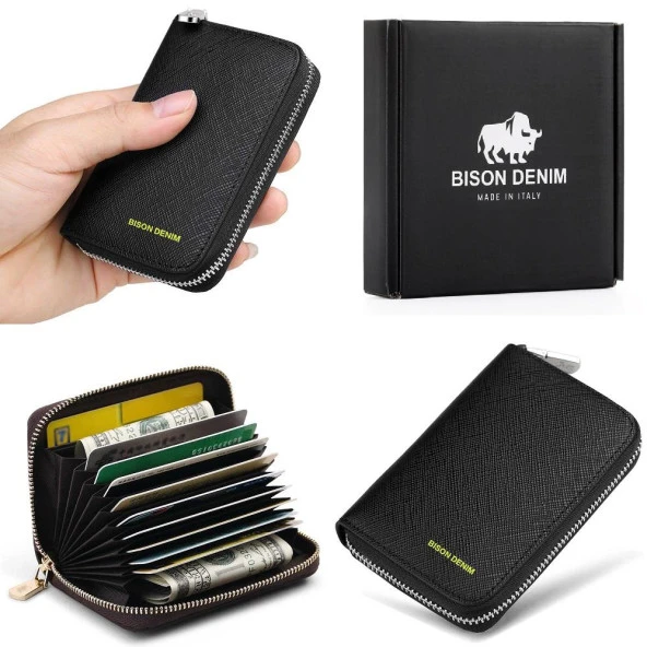 Bison Denim Premium Seri Gerçek Deri-Kısa Erkek Cüzdan Kartlık - 5