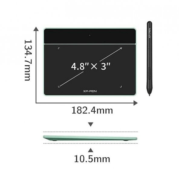 Xp-Pen Deco Fun Xs Yeşil Grafik Tablet Android Mac Linux Windows Chrome Os - 2