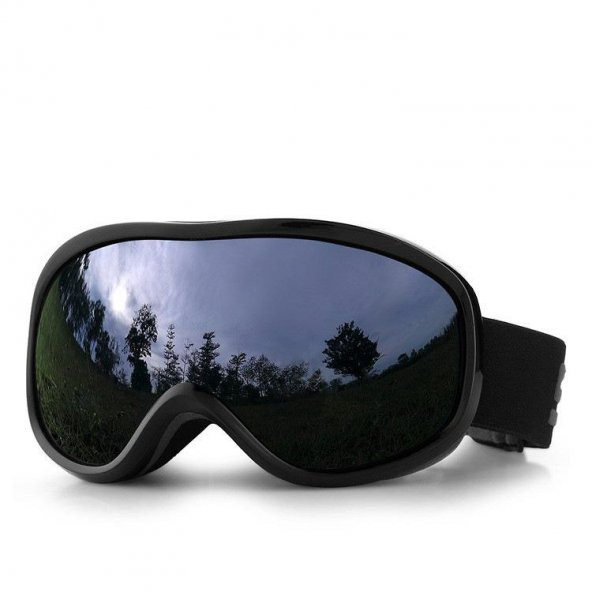 Çift Katman Anti-Sis Siyah Lens UV Snowboard Kayak Gözlüğü
