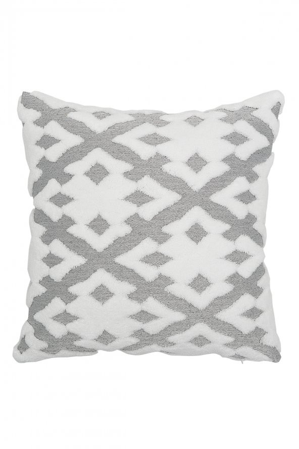 Maldive Gri 43X43 Özel Tasarım Jakar Desenli Dekoratif Kırlent Kılıfı ürün görseli 1