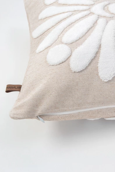 Bohem Özel Tasarım Punch Panç Desen Dekoratif Kırlent Kılıfı Boho Bej - 3