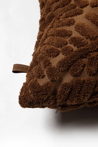 Bohem Özel Tasarım Punch Panç Desen Kare Dekoratif Kırlent Kılıfı Forest Taba - Resim 3