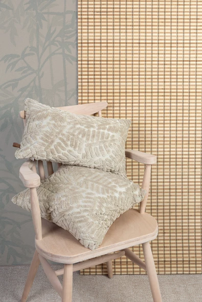 Bohem Özel Tasarım Punch Panç Desen Dikdörtgen Dekoratif Kırlent Kılıfı Forest Natural - Resim 2