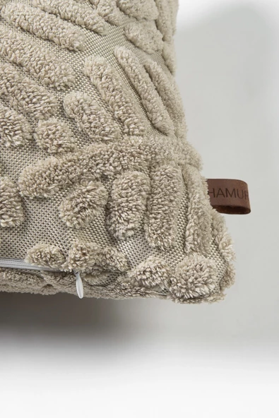 Bohem Özel Tasarım Punch Panç Desen Dikdörtgen Dekoratif Kırlent Kılıfı Forest Natural - Resim 3