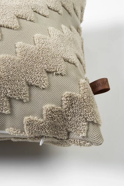 Bohem Özel Tasarım Zigzag Natural Punch Panç Desen Dikdörtgen Dekoratif Kırlent Kılıfı - Resim 3