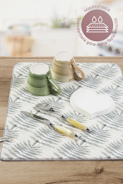 Bulaşık Kurutma Matı 42x50 Cm Pedi Kurulama Bezi Örtüsü Mf-075 - Resim 4