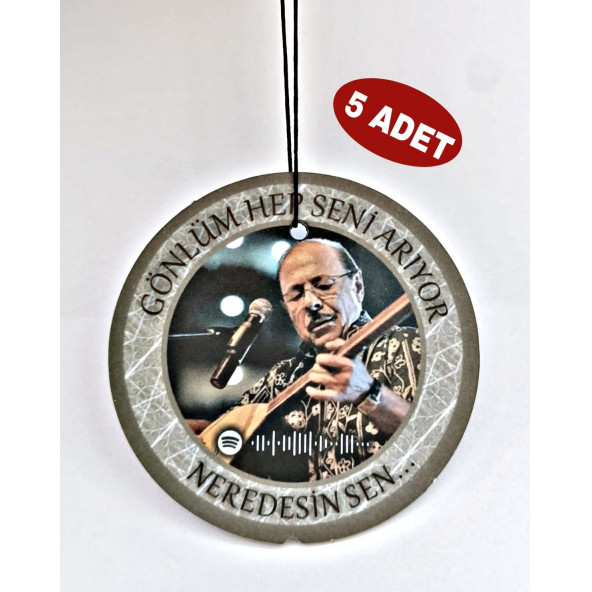 Neşet Ertaş Figürlü Dekoratif Oto Kokusu 5 Adet