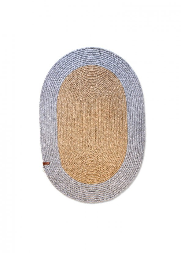 The Mia SPT0046 Jutte Oval Halı Bambu Gri 60x90 Cm - 2