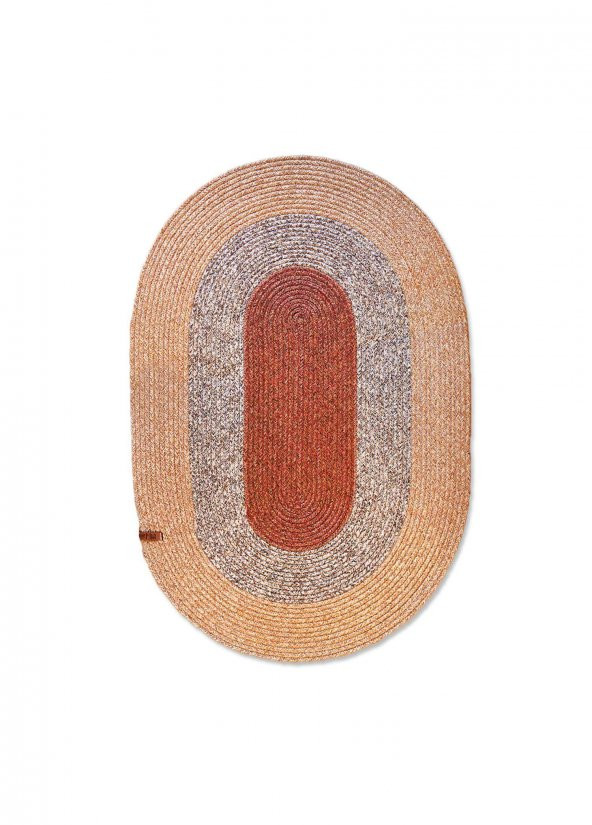 The Mia SPT0048 Jutte Oval Halı Bambu Kiremit 60x90 Cm - 2