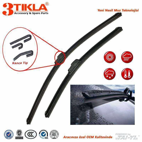 3 Tıkla Mini Hatch One Silecek Takımı 2001-12 R50 R53 R56 475/450mm - 2
