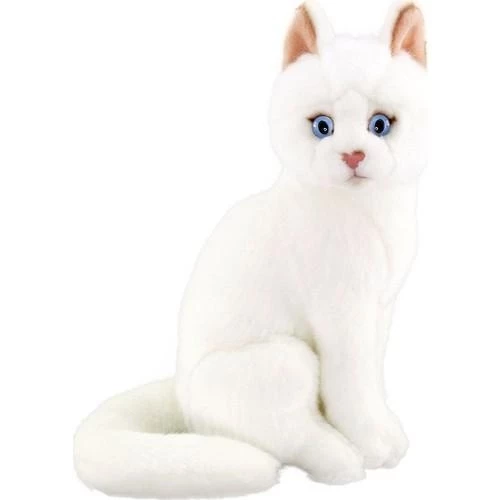 Animals Of The World Oturan Beyaz Kedi Peluş Oyuncak 22 cm - 2