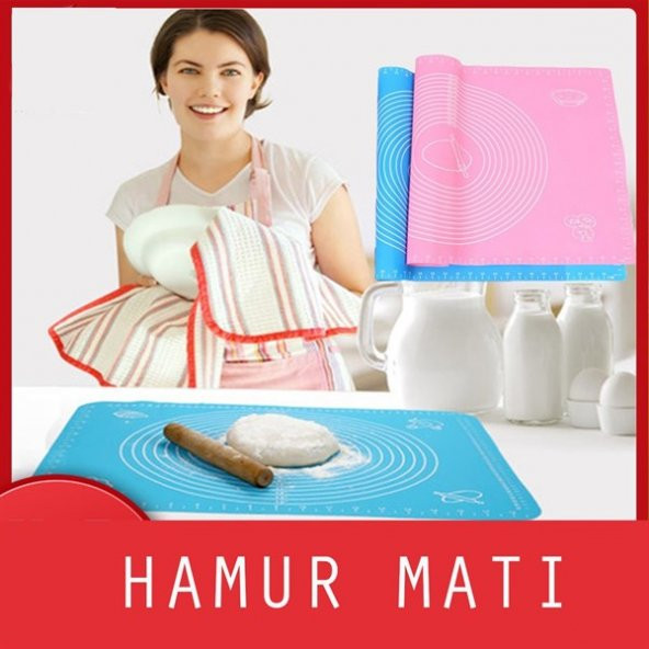 BUFFER® 30*40 cm Hamur Matı Silikon Ölçekli Kullanımı Kolay Hamur Açma Matı - Resim 4