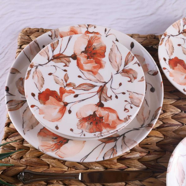 7 Parça Pasta Servis Seti  1 Adet 25 cm Servis Tabağı • 6 Adet 19 cm Pasta Tabağı/ - 1