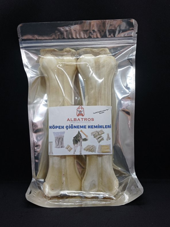 21 Cm 2 Adet Büyük Mega 150-160 gr Köpek Çiğneme Kemiği ,Diş ve Ağız Temizleme,Oyun Kemiği - 2