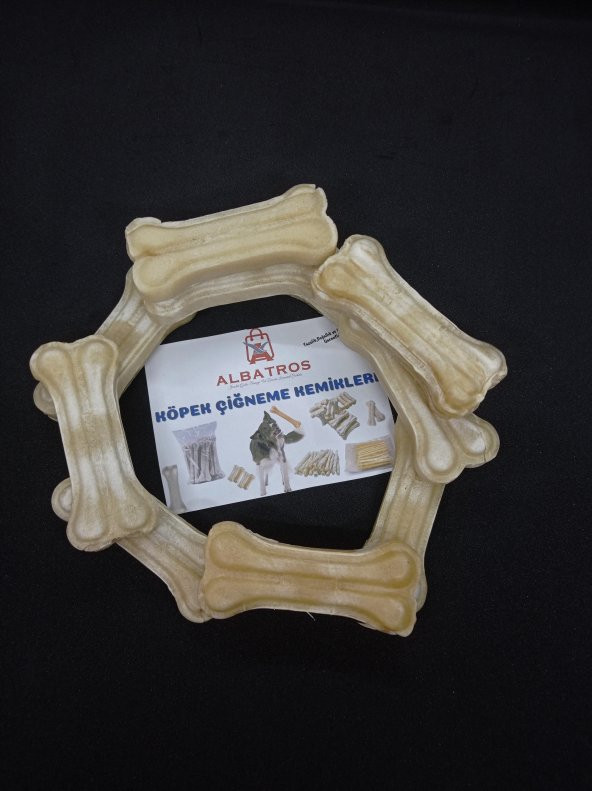 12 Cm 10 Adet 50-60gr Köpek Çiğneme Kemiği ,Diş ve Ağız Temizleme,Oyun Kemiği,Pres Kemik - 2