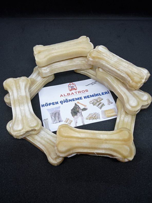 7 Cm 10 Adet 20-30gr Köpek Çiğneme Kemiği ,Diş ve Ağız Temizleme,Oyun Kemiği,Pres Kemik 10 tane