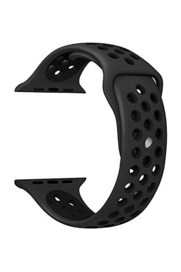 Watch Seri 1 2 3 38 Uyumlu mm Için Siyah Small Beden Delikli Silikon Kordon