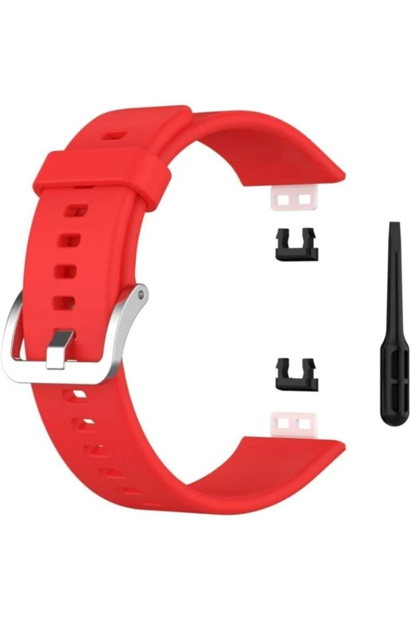Huawei Watch Fit Elegant Için Silikon Kordon Kırmızı